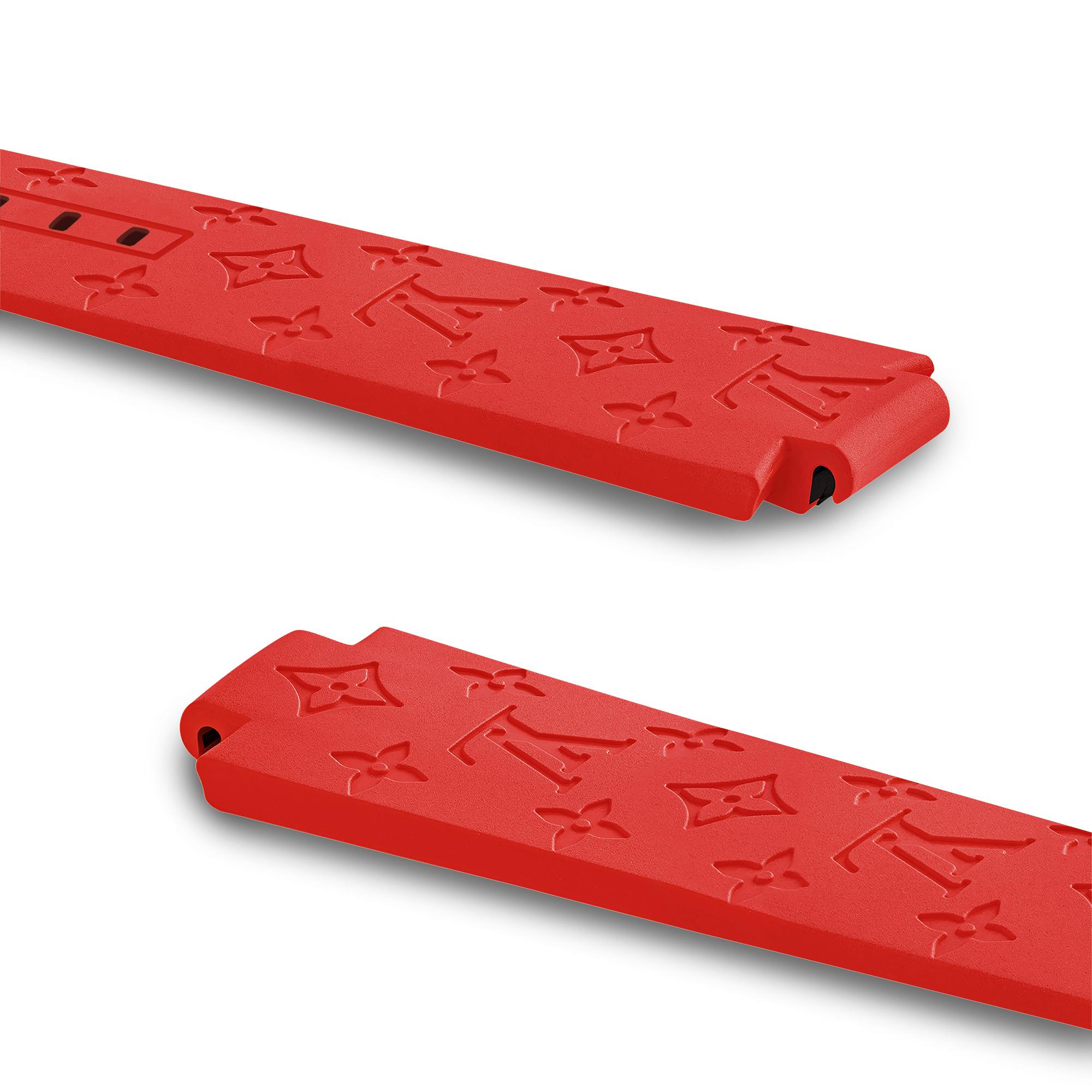 Tambour Uhrenarmband aus Gummi in Monogram-Optik  Uhren Connected Watches Uhrenarmbänder & Accessoires | LOUIS VUITTON (Zoom)