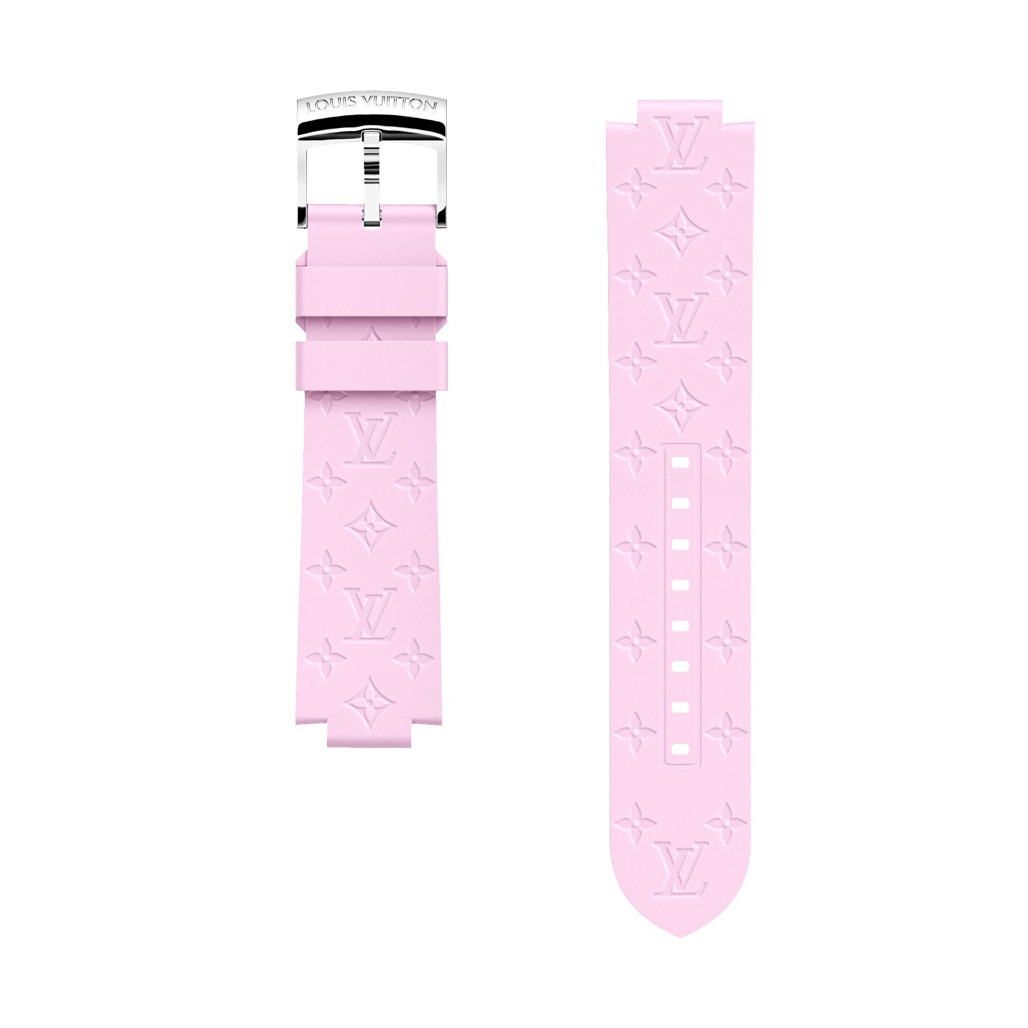 Tambour Uhrenarmband aus Gummi in Monogram-Optik  Uhren Connected Watches Uhrenarmbänder & Accessoires | LOUIS VUITTON (Zoom)