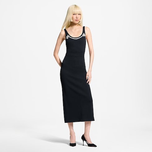 Tanktop-Kleid mit Strasssteinen am Ausschnitt Damen Ready to Wear Kleider | LOUIS VUITTON (Zoom)