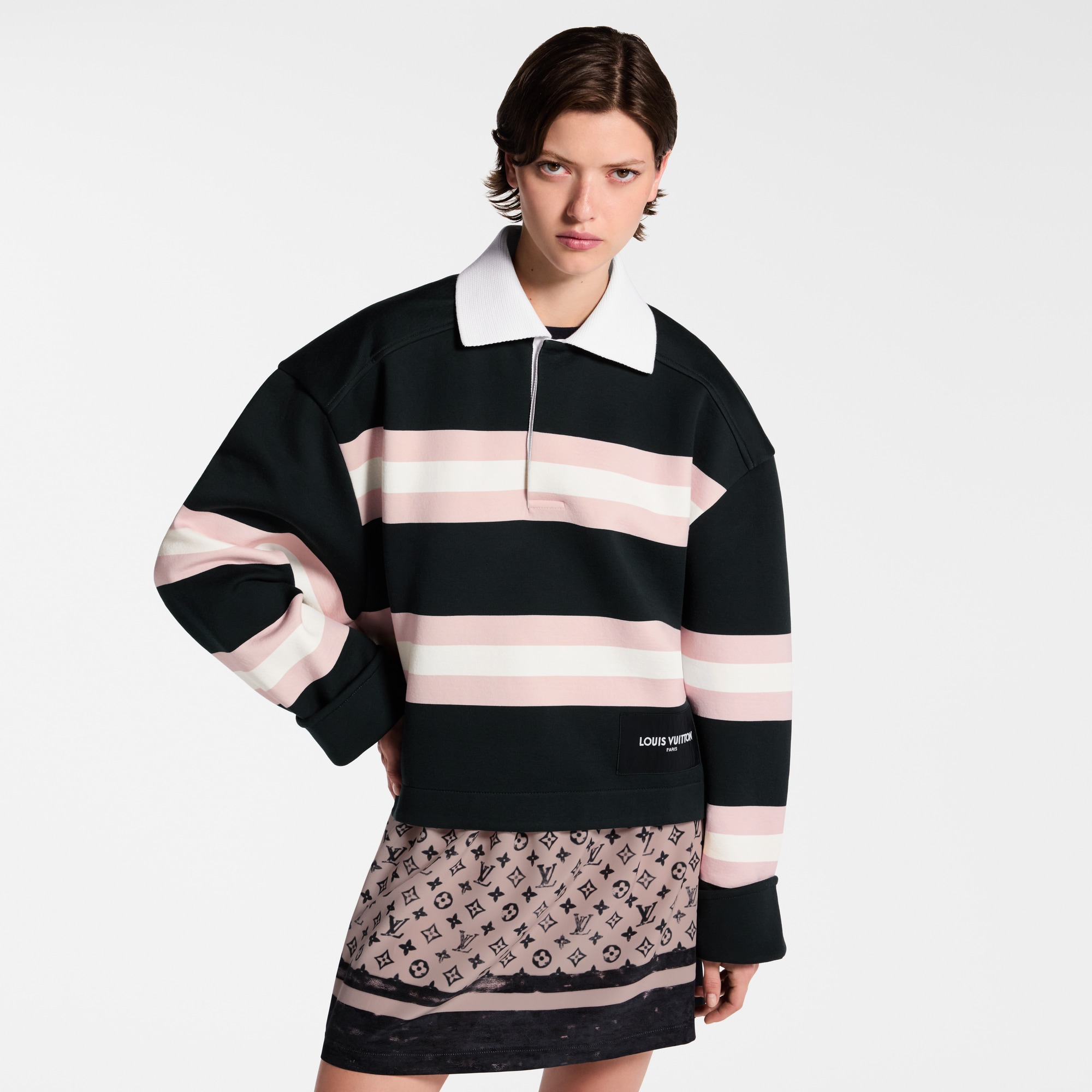 Top im Polo-Stil mit breiten Streifen  Damen Ready to Wear Tops | LOUIS VUITTON (Zoom)