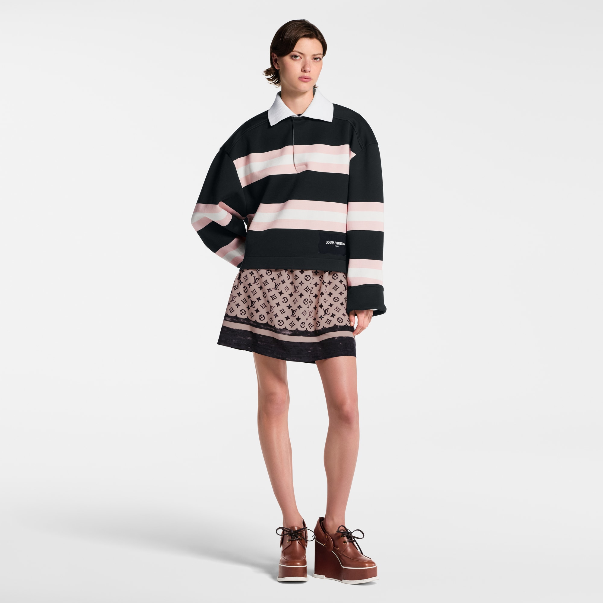 Top im Polo-Stil mit breiten Streifen  Damen Ready to Wear Tops | LOUIS VUITTON (Zoom)