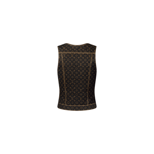 Top in Monogram Denim mit Knöpfen an der Vorderseite Damen Ready to Wear Tops | LOUIS VUITTON (Zoom)