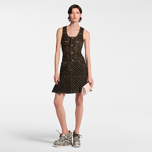 Top in Monogram Denim mit Knöpfen an der Vorderseite Damen Ready to Wear Tops | LOUIS VUITTON (Zoom)