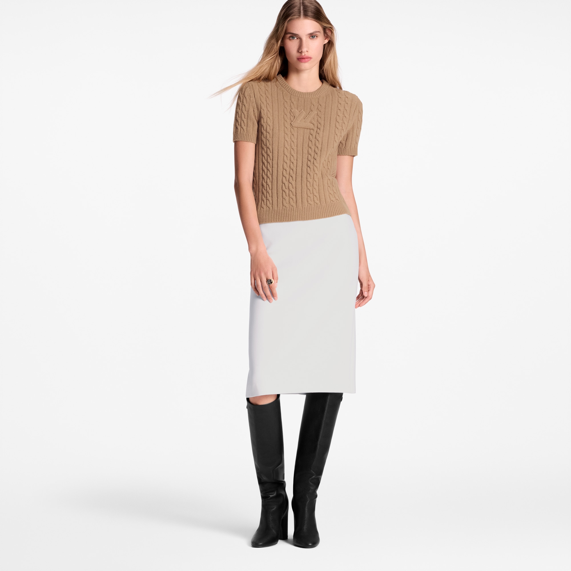 Top mit Zopfstrickmuster und Signatur  Damen Ready to Wear Strick | LOUIS VUITTON (Zoom)