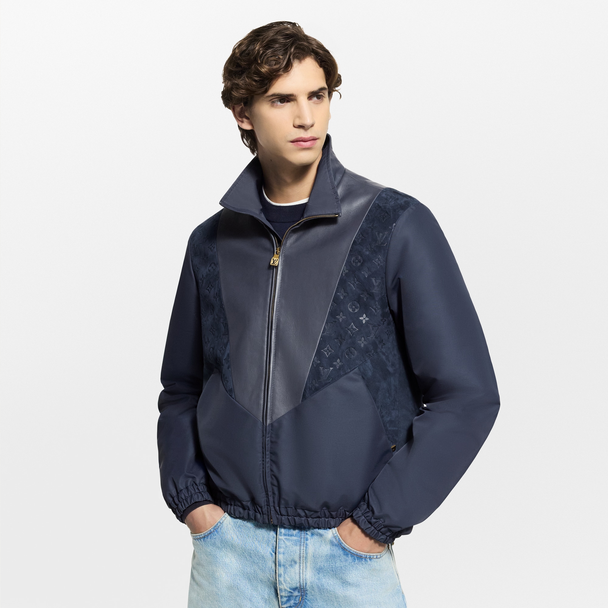 Trainingsjacke aus Leder und Gewebe  Herren Ready to Wear Jacken und Mäntel | LOUIS VUITTON (Zoom)