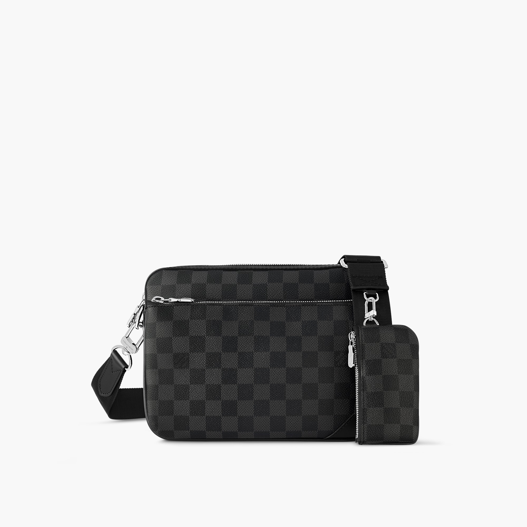 Messenger Tasche Louis Vuitton Tasche Grau Schwarz Trio Messenger