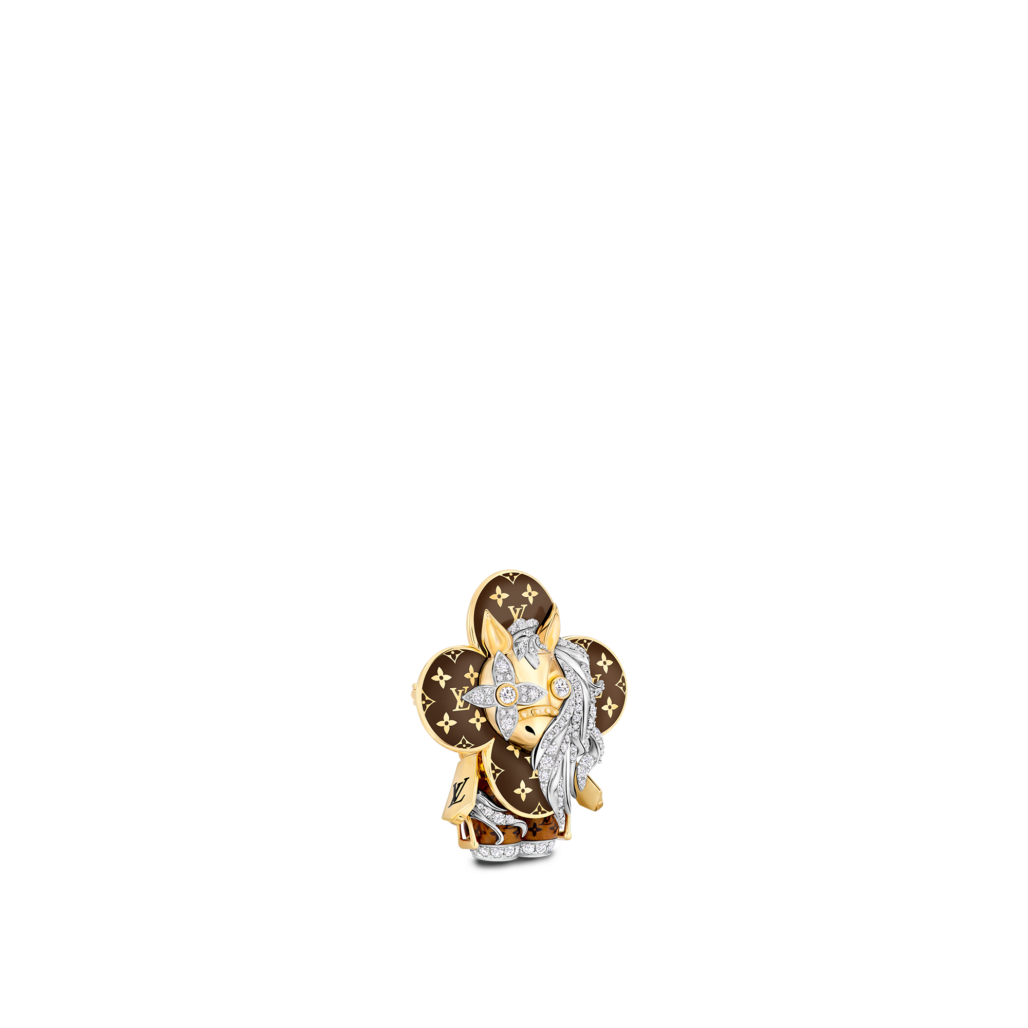 Vivienne Horse Anhänger mit Halskette, Gelbgold, Weißgold, Lack & Diamanten  Les Extraordinaires Schmuck Halsketten und Anhänger | LOUIS VUITTON (Zoom)