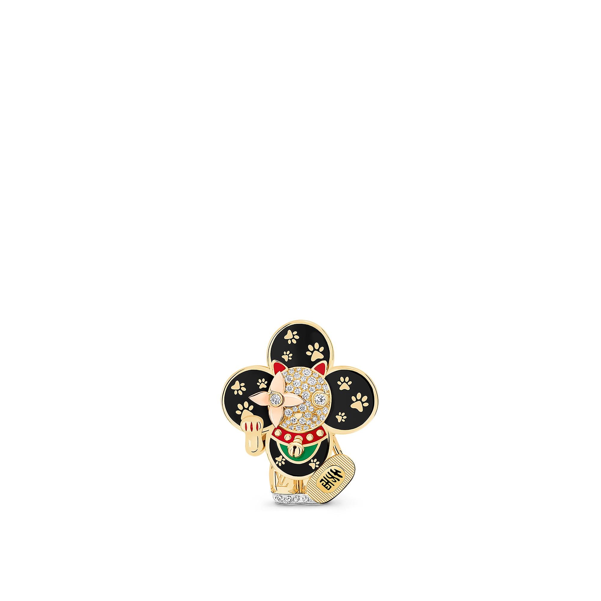 Vivienne Maneki Neko Anhänger mit Halskette, 3 Goldarten, Lack & Diamanten  Schmuck Kategorien Halsketten und Anhänger | LOUIS VUITTON (Zoom)