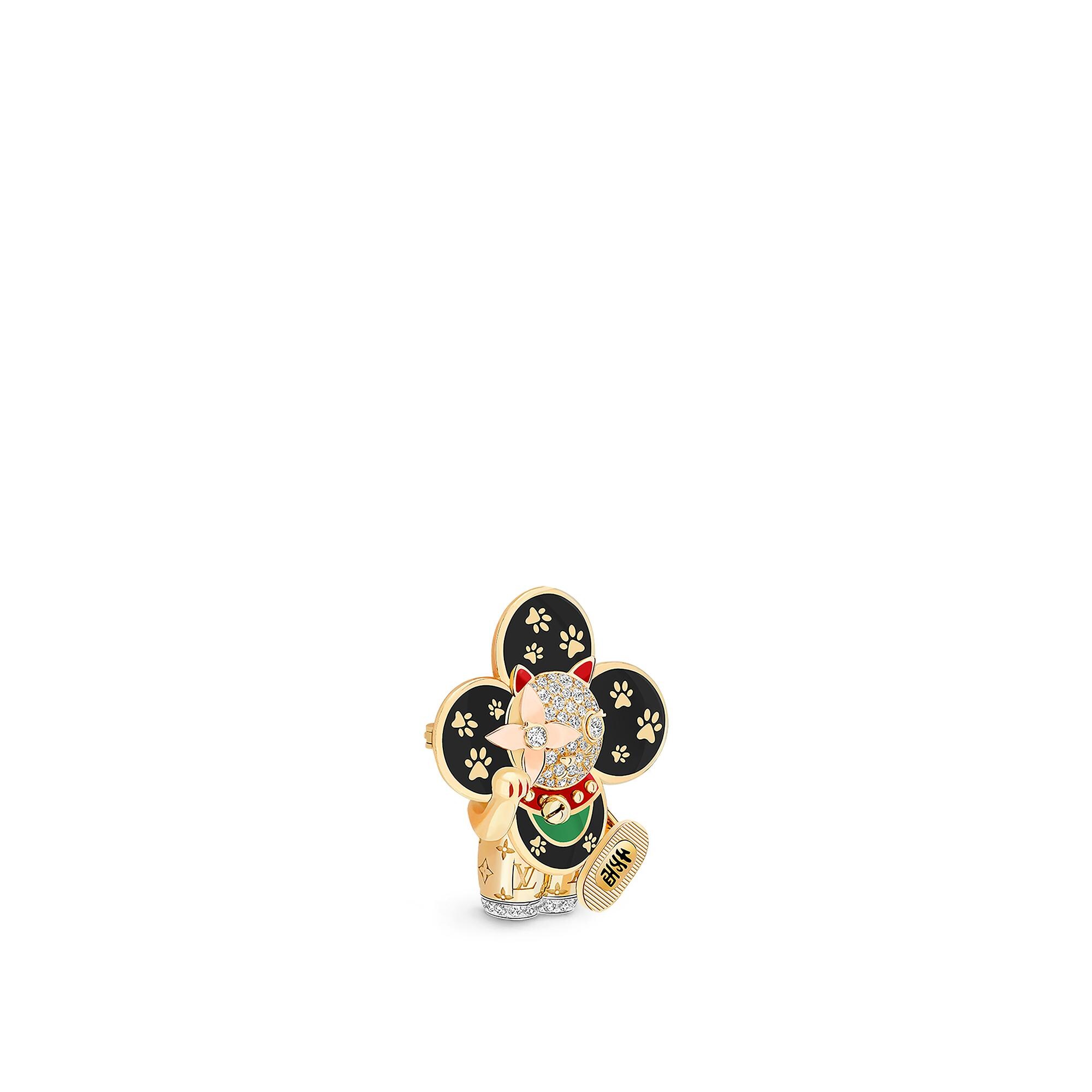 Vivienne Maneki Neko Anhänger mit Halskette, 3 Goldarten, Lack & Diamanten  Schmuck Kategorien Halsketten und Anhänger | LOUIS VUITTON (Zoom)