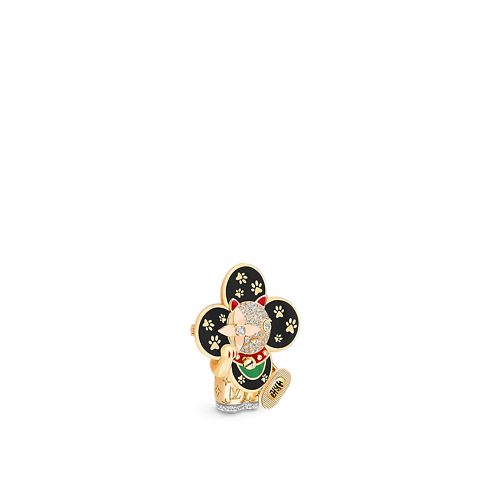 Vivienne Maneki Neko Anhänger mit Halskette, 3 Goldarten, Lack & Diamanten Schmuck Kategorien Halsketten und Anhänger | LOUIS VUITTON (Zoom)