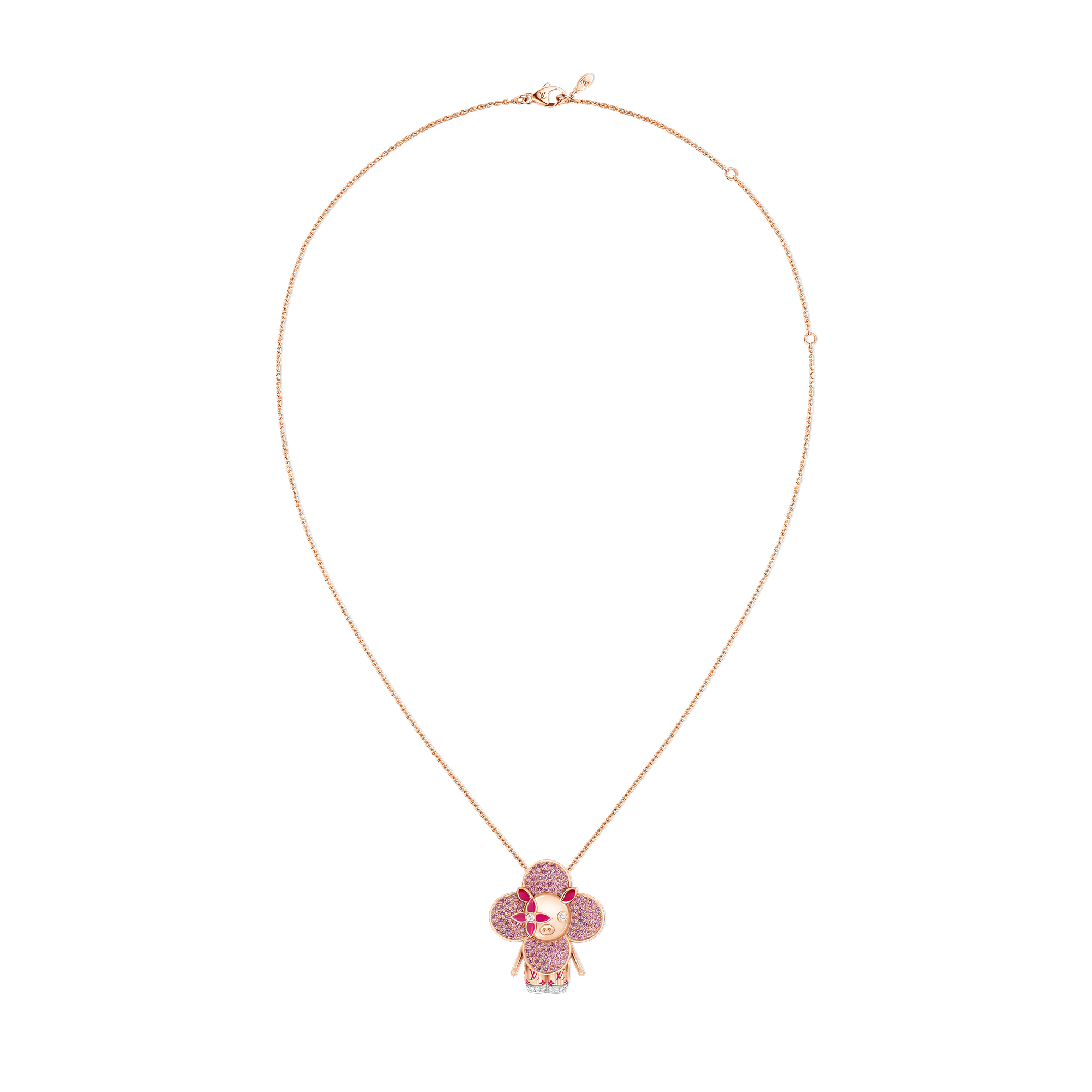 Vivienne Pig Anhänger mit Halskette, Roségold, Lack, Diamanten & farbige Edelsteine  Les Extraordinaires Schmuck Halsketten und Anhänger | LOUIS VUITTON (Zoom)