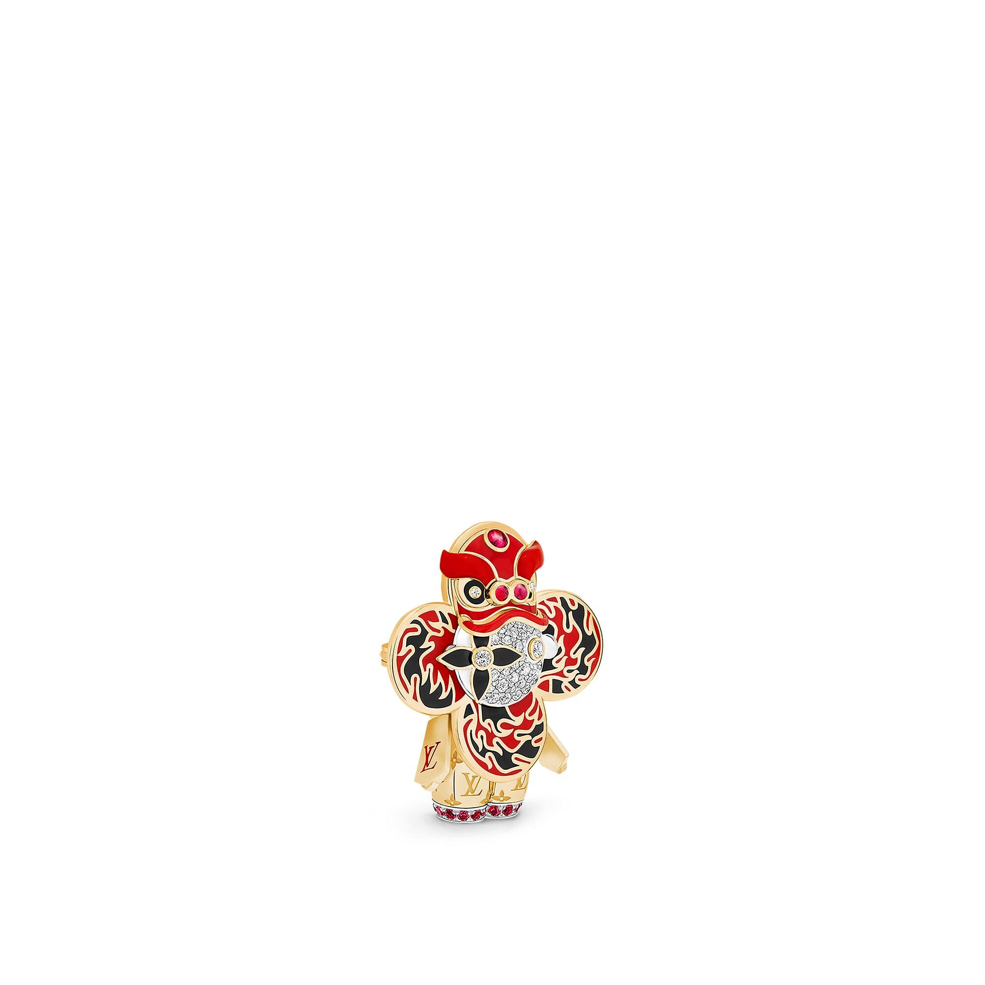 Vivienne roter Lion Dance Anhänger mit Halskette, Gelbgold, Weißgold, Lack, Diamanten & farbigen Edelsteine  Schmuck Kategorien Halsketten und Anhänger | LOUIS VUITTON (Zoom)