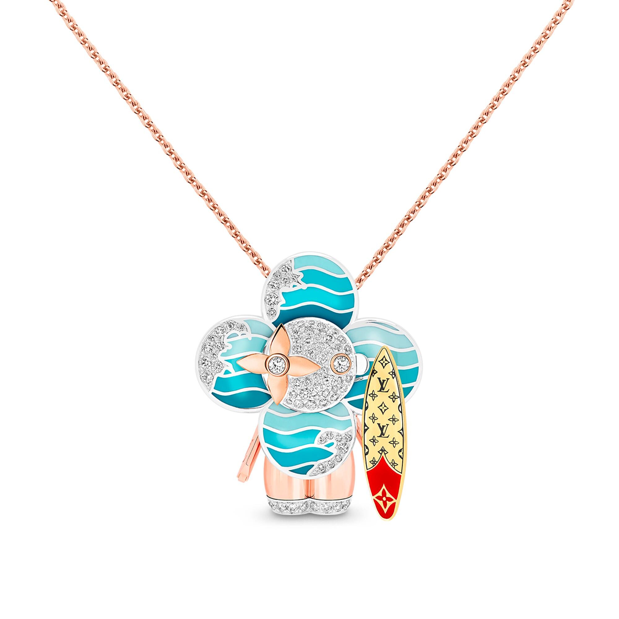 Vivienne Surfer Anhänger, 3 Goldarten, Lack & Diamanten  Schmuck Kategorien Alle Schmuckstücke | LOUIS VUITTON (Zoom)