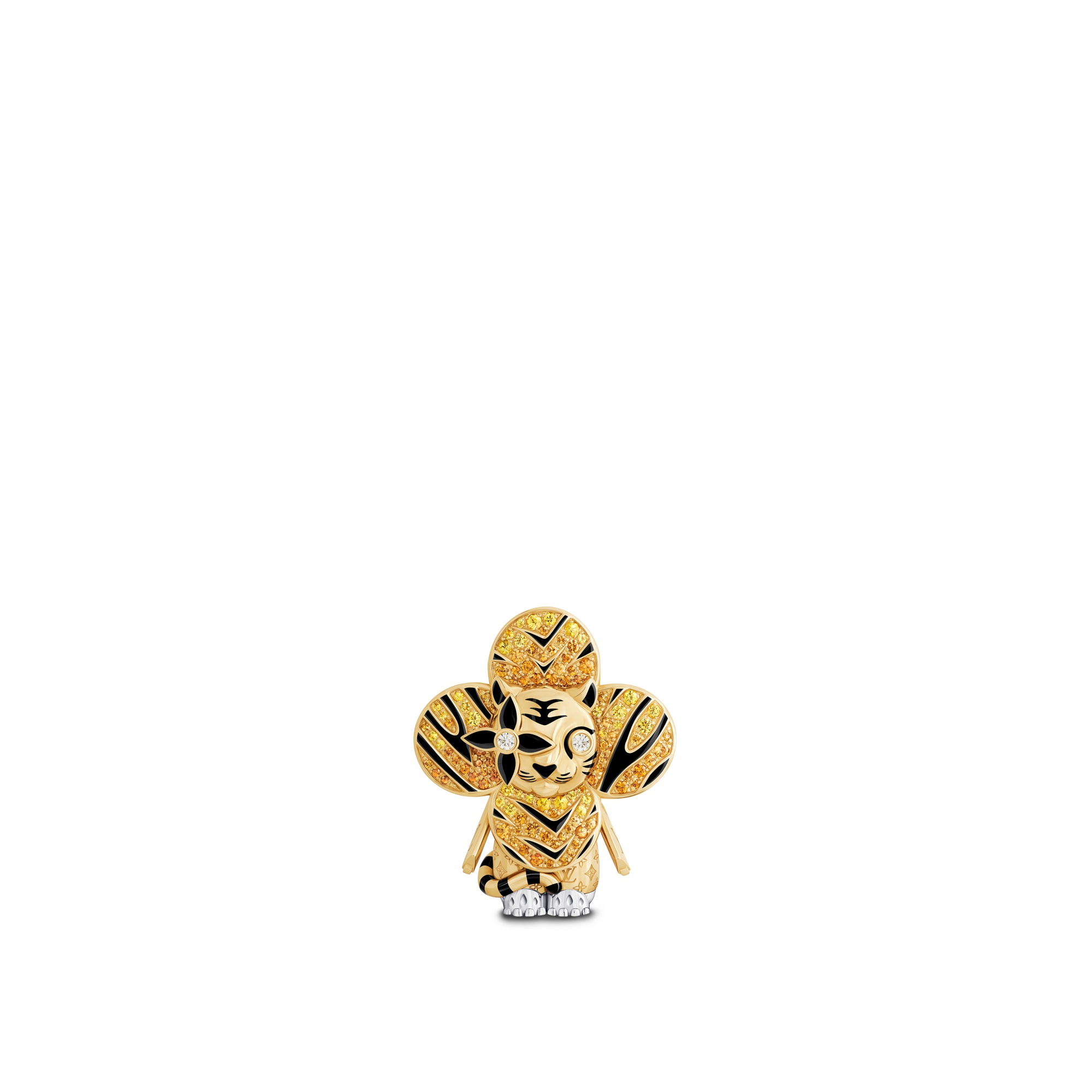 Vivienne Tiger Anhänger mit Halskette, Gelbgold, Weißgold, Lack, Diamanten & farbige Edelsteine  Schmuck Kategorien Halsketten und Anhänger | LOUIS VUITTON (Zoom)