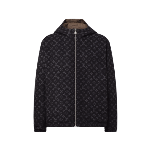 Wende-Blouson aus Nylon/Fleece mit Kapuze front view