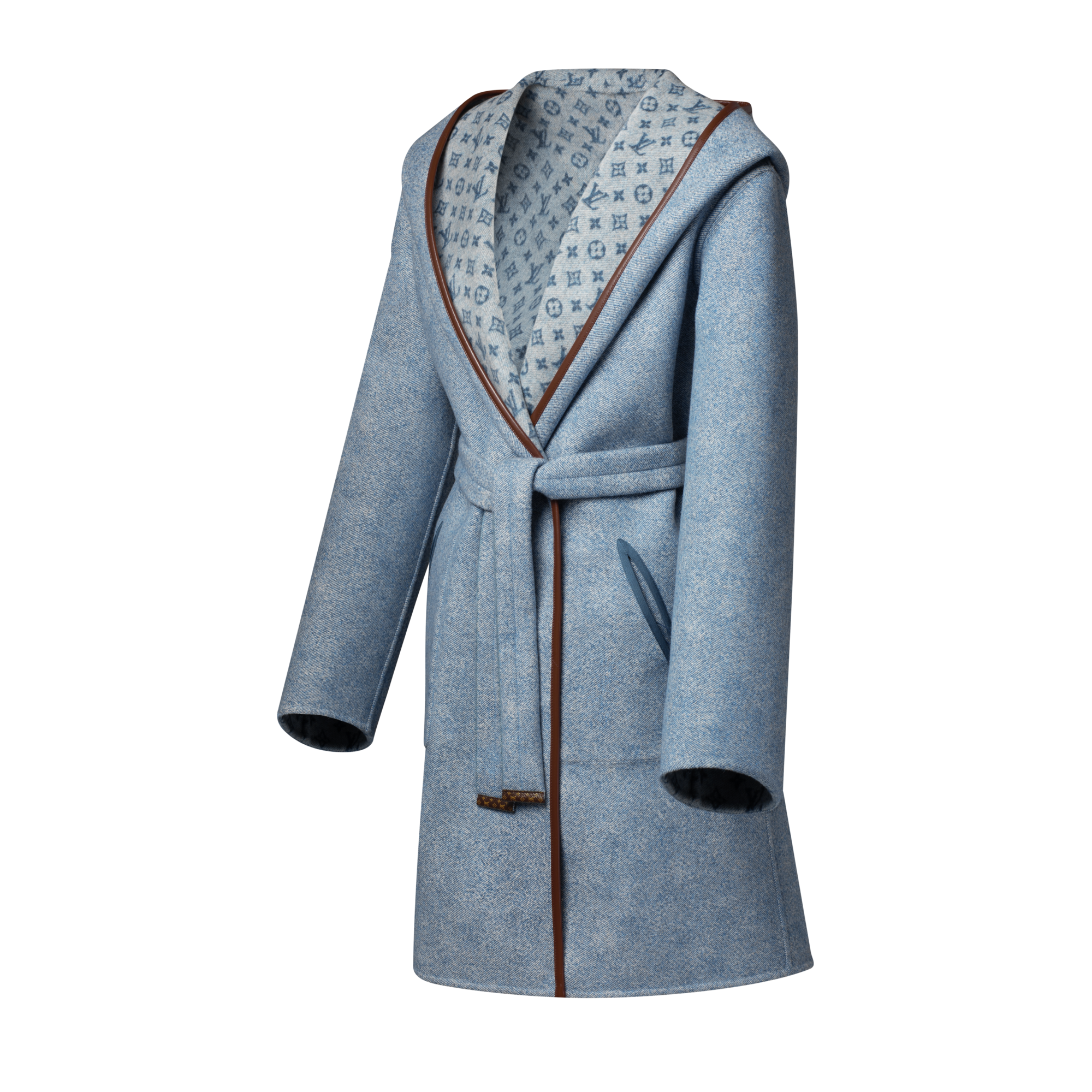 Wickelmantel zum Wenden mit Kapuze und Signatur  Damen Ready to Wear Mäntel und Jacken | LOUIS VUITTON (Zoom)
