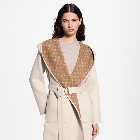 Wickelmantel zum Wenden mit Kapuze und Signatur Damen Ready to Wear Mäntel und Jacken | LOUIS VUITTON (Zoom)