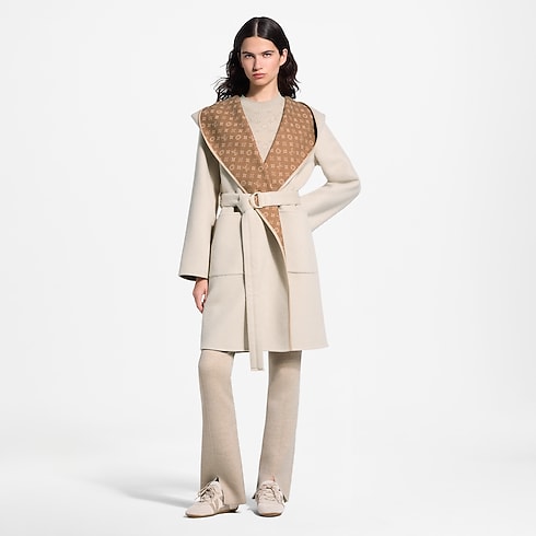 Wickelmantel zum Wenden mit Kapuze und Signatur Damen Ready to Wear Mäntel und Jacken | LOUIS VUITTON (Zoom)