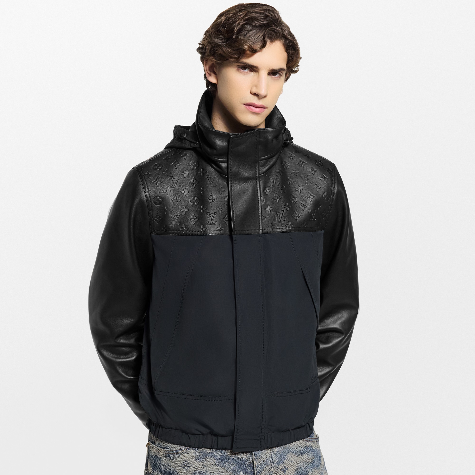 Windjacke mit Elementen aus Leder  Herren Ready to Wear Jacken und Mäntel | LOUIS VUITTON (Zoom)