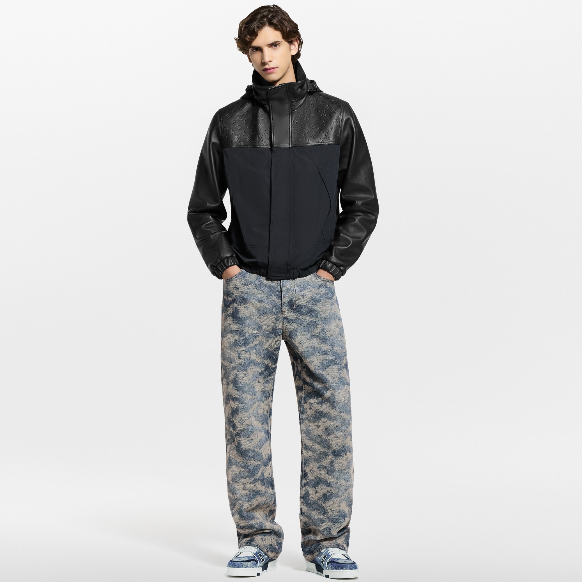 Windjacke mit Elementen aus Leder  Herren Ready to Wear Jacken und Mäntel | LOUIS VUITTON (Zoom)