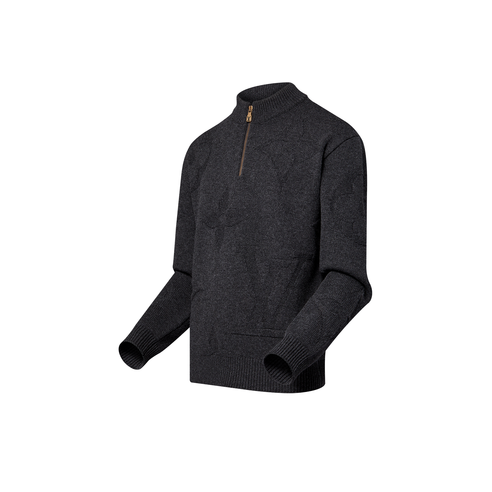 Wollpullover aus Monogram-Jacquardgewebe mit halblangem Reißverschluss  Herren Ready to Wear Strick und Sweatshirts | LOUIS VUITTON (Zoom)