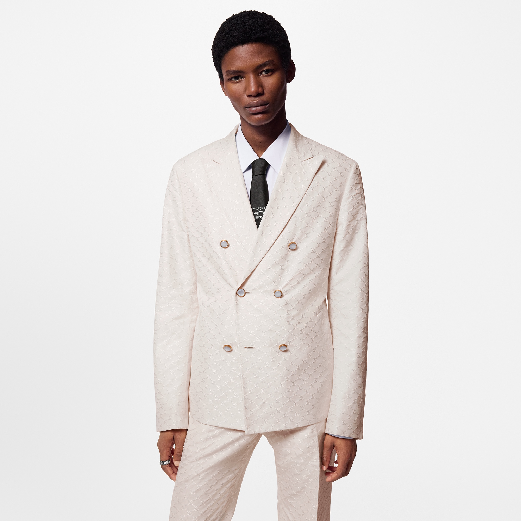 Zweireihiger Blazer aus Seiden- und Baumwollgemisch im Maßkonfektions-Stil  Herren Ready to Wear Vollständige Ready to Wear | LOUIS VUITTON (Zoom)