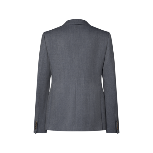 Zweireihiges Jackett mit steigendem Revers back view