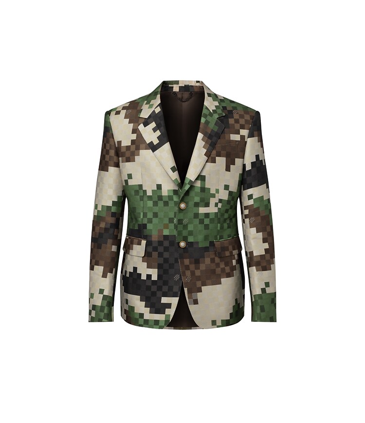 Einreihiges Jackett im Maßkonfektions-Stil mit Damier-Motiv 